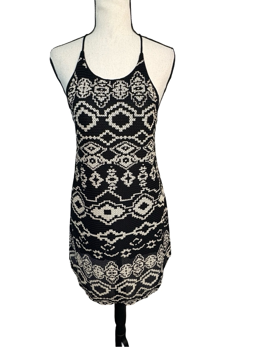 Staring at Stars Urban Outfitters Black Cream Knit Tank Dress XS